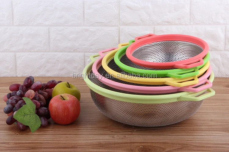 Heat Resistant Plastic Handle Colander Mesh Colander_8