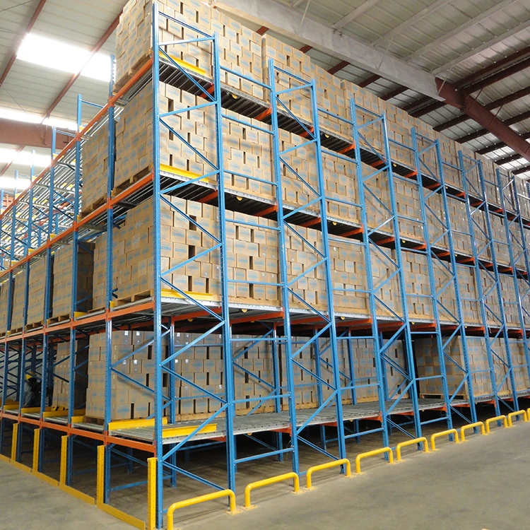 Pallet Flow Racking System Steel Shelf With Roller Tracks Warehouse Rack Storage Shelf