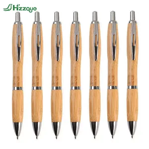 2026 Low MOQ High Quality Promotional Personalized Eco Friendly Engraved logo Bamboo Ball Pen with logo