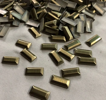 Bulk Wholesale Metal Stud Hotfix Rectangle Studs,7mmx15mm Flat Back Iron On Rectangle