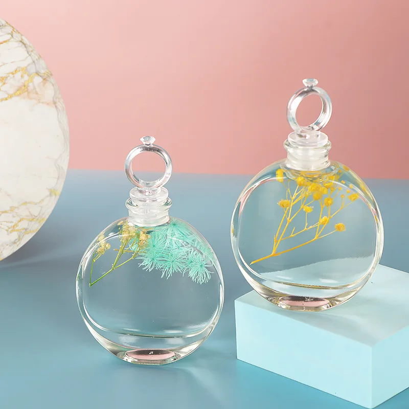 100ml Oblate Transparent Diffuser Glassware With Lid DIY Floating Packaging Bottles