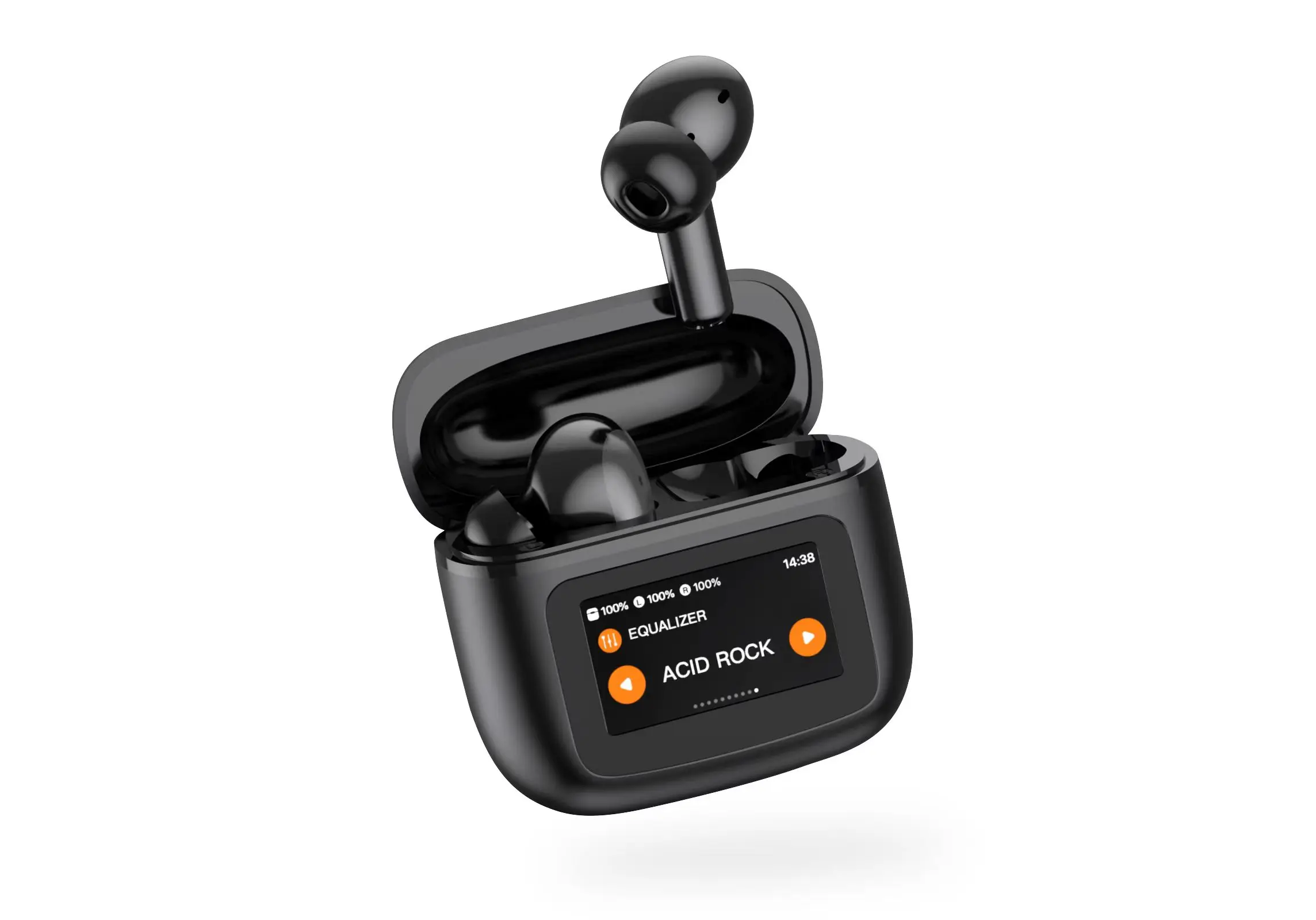 New Design D12 LCD Touch Screen ANC Tws Earphone ENC Earphone Gaming Headphones with Memory