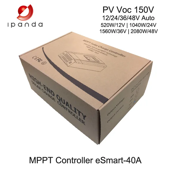 12V 24V 36V 48V 40A-eSmart MPPT Solar Charge Controller for battery  factory from China supplier