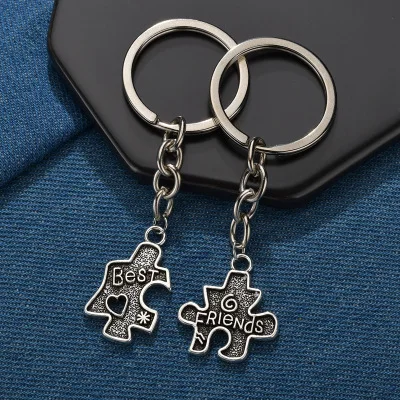 DIY Best Friends Keychain Compass Keychains No Matter Where Key Chain BFF Birthday Gift Compass Key Ring Jewelry