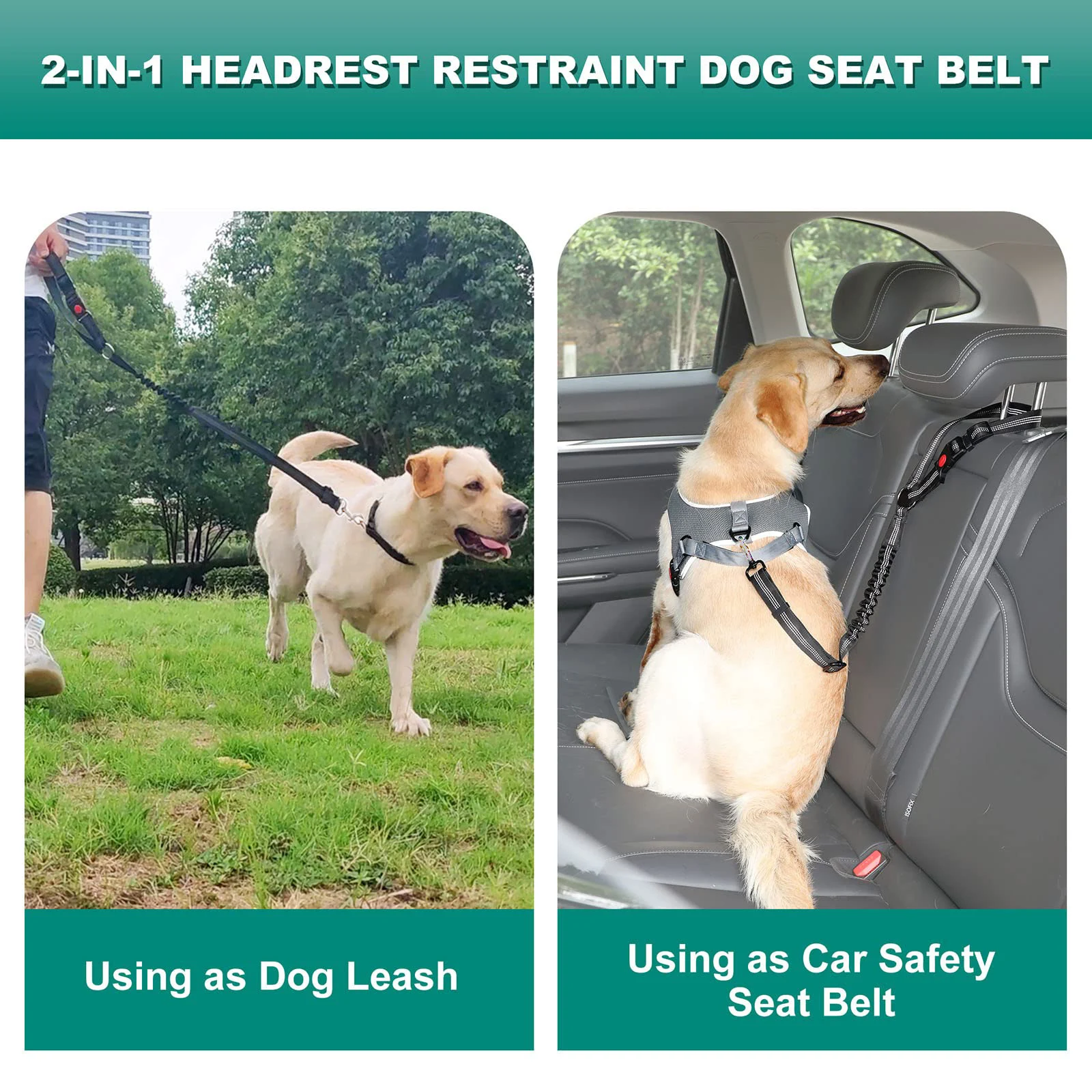 Car Restraint Dog Leash Seat Belt Buckle Dog Car Seat Belt Seatbelt Harness  Adjustable Metal Buckle