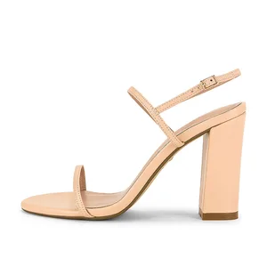 Summer High Heels Nude Sandals for Women and Ladies Chunky Heels Girls Latest Hot Dress Shoes