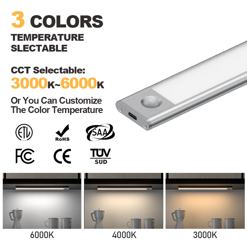 PIR Motion Sensor Wardrobe Light LED Cabinet Lights Kitchen Supermarket Showcase LED Closet Light