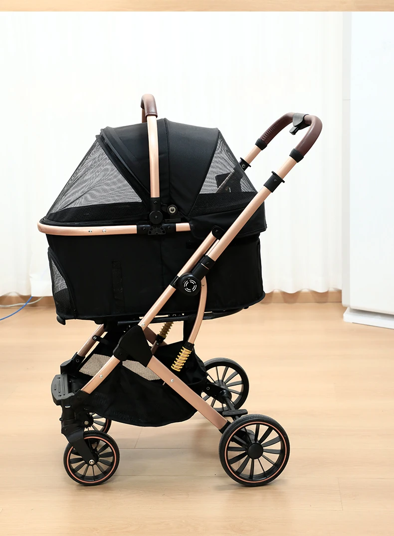 New Stroller Pet Outing Dog Outdoor Car One Button Folding Double Stroller Pet Double Stroller Handbag factory