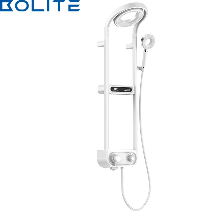 Luxury Brass Material Gun Gray Shower Set Intelligent Digital