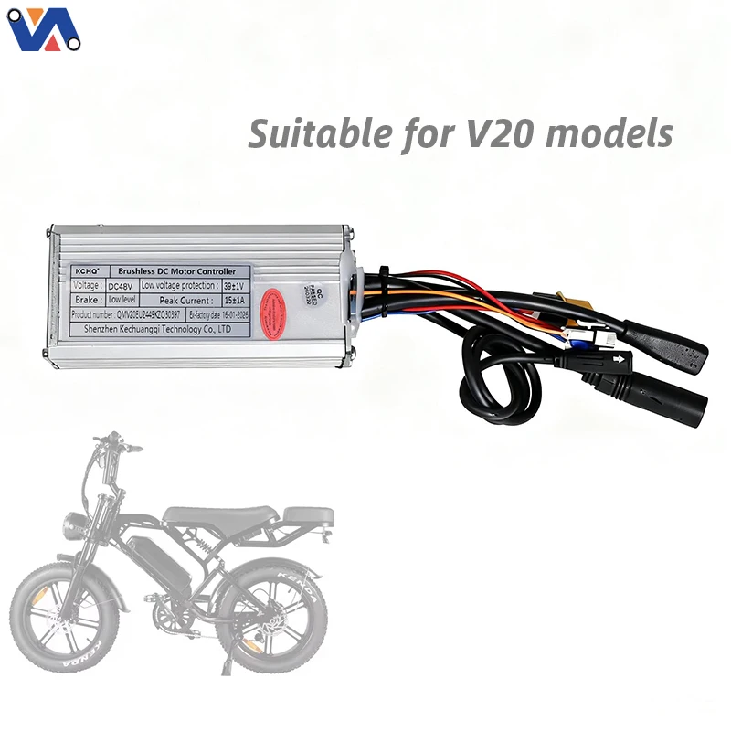 Ny bildekontroller 48 V, 15 A, 30–32 km/t, svart motorledning for QM V20-hjul elektrisk sykkel reservedelstilbehør erstatning