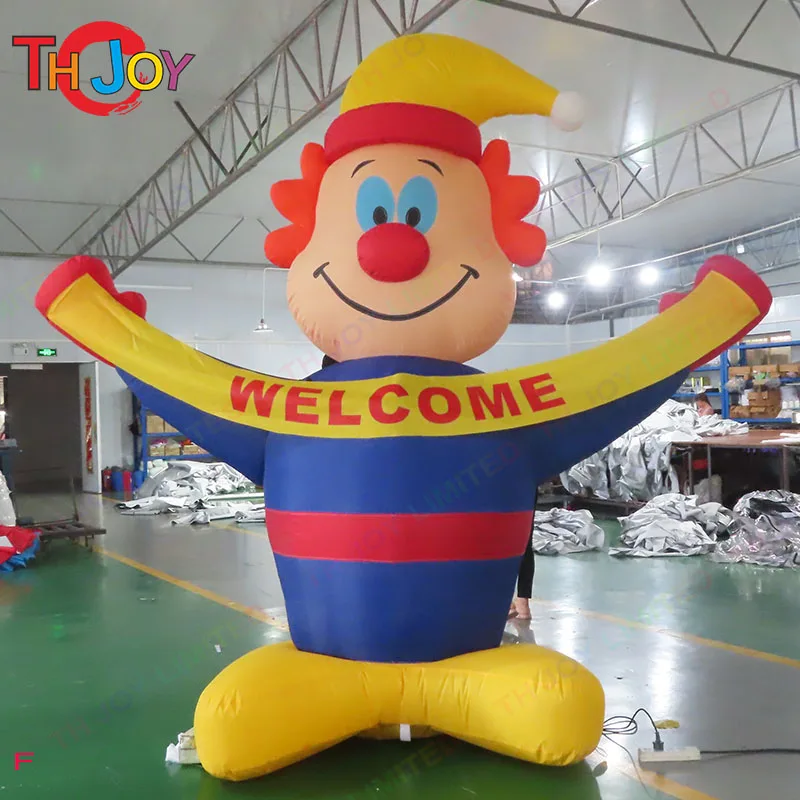 3m Tall Giant Inflatable Welcome Joker Cartoon With LED Light Colorful ...