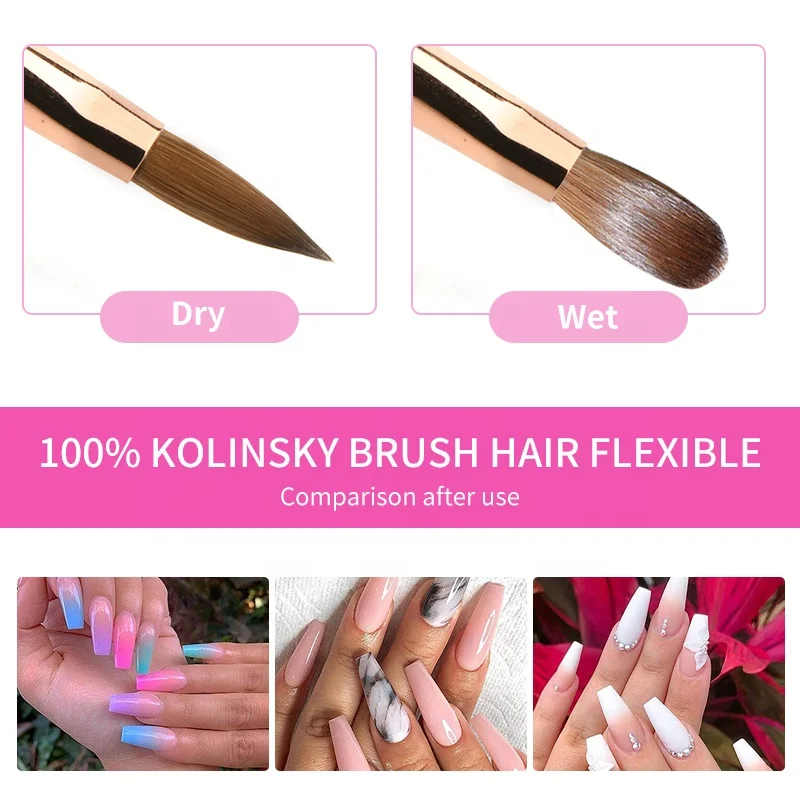 Fuumuui блестящих звездочек сыпучего песка металлическая ручка Чистый колонок 3D кисть для ногтей и с украшением в виде кристаллов резьба акриловый Фрезер cо шлифовальными щетка