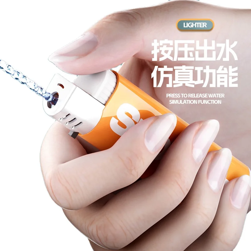 Funny Trick Toys Cigarette Lighter Manual Water Gun Cheap Small Mini Water  Gun KIds Water Pistol Gun