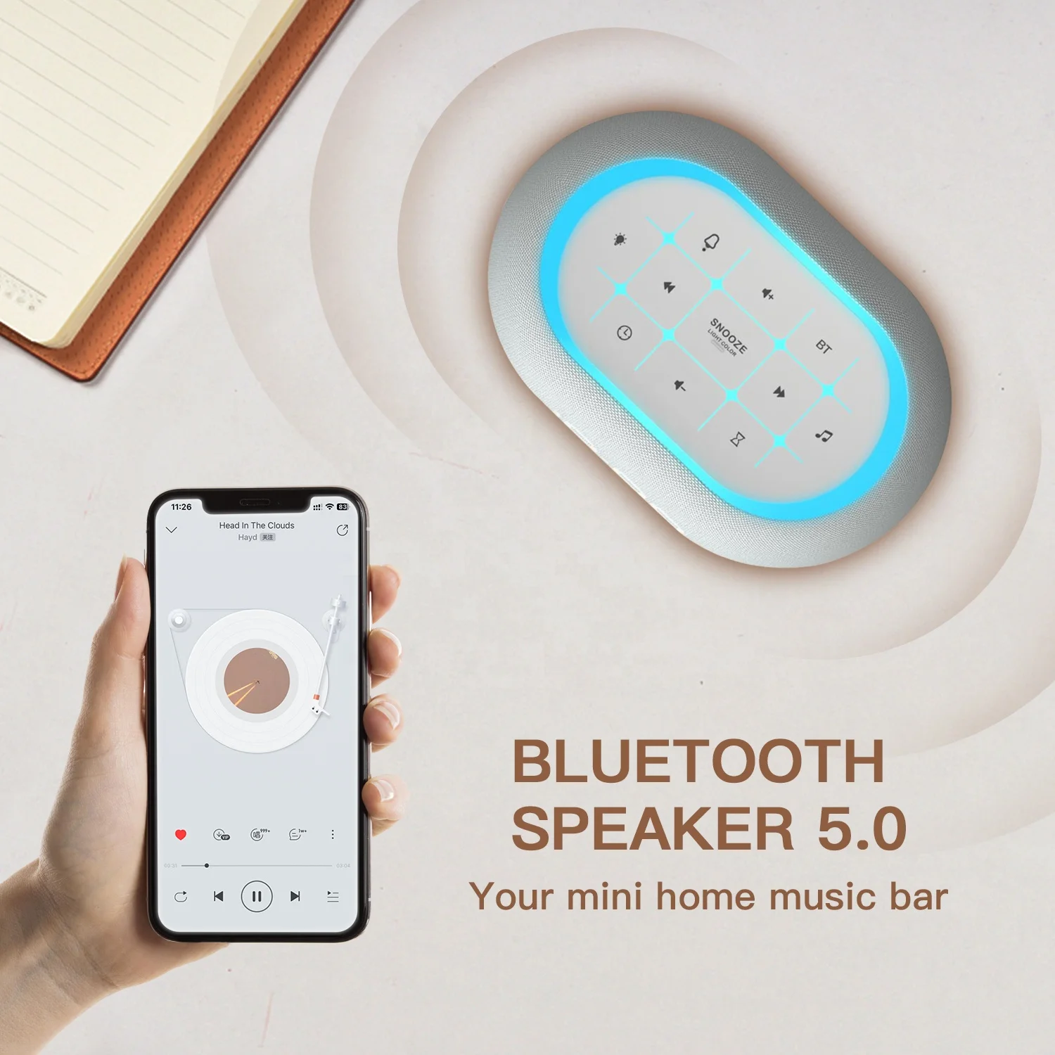 HiFiD Multi Sound Bird Sound Machine Connect BT Speaker Dimming Display Sound Machine Alarm Clock