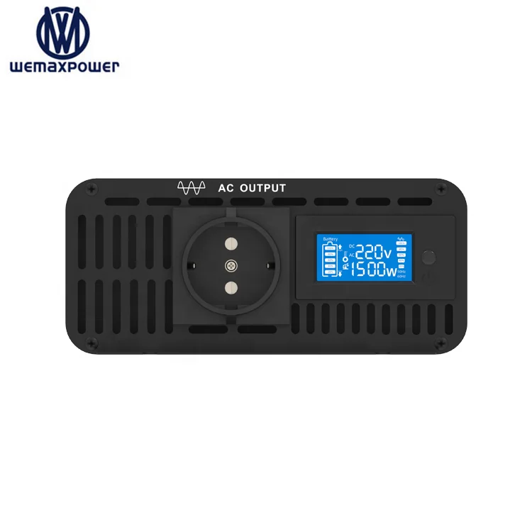 LCD Display DC AC Inverters 12V 24V 48V DC to 110V 220V AC Pure Sine Wave Power Inverter 1500W