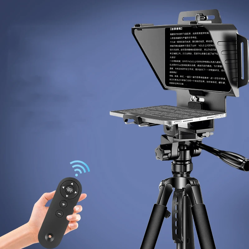 Portable DSLR Camera Use Tablet Smartphone Teleprompter Folding Teleprompter with Remote Controller Mobile Phone Prompters