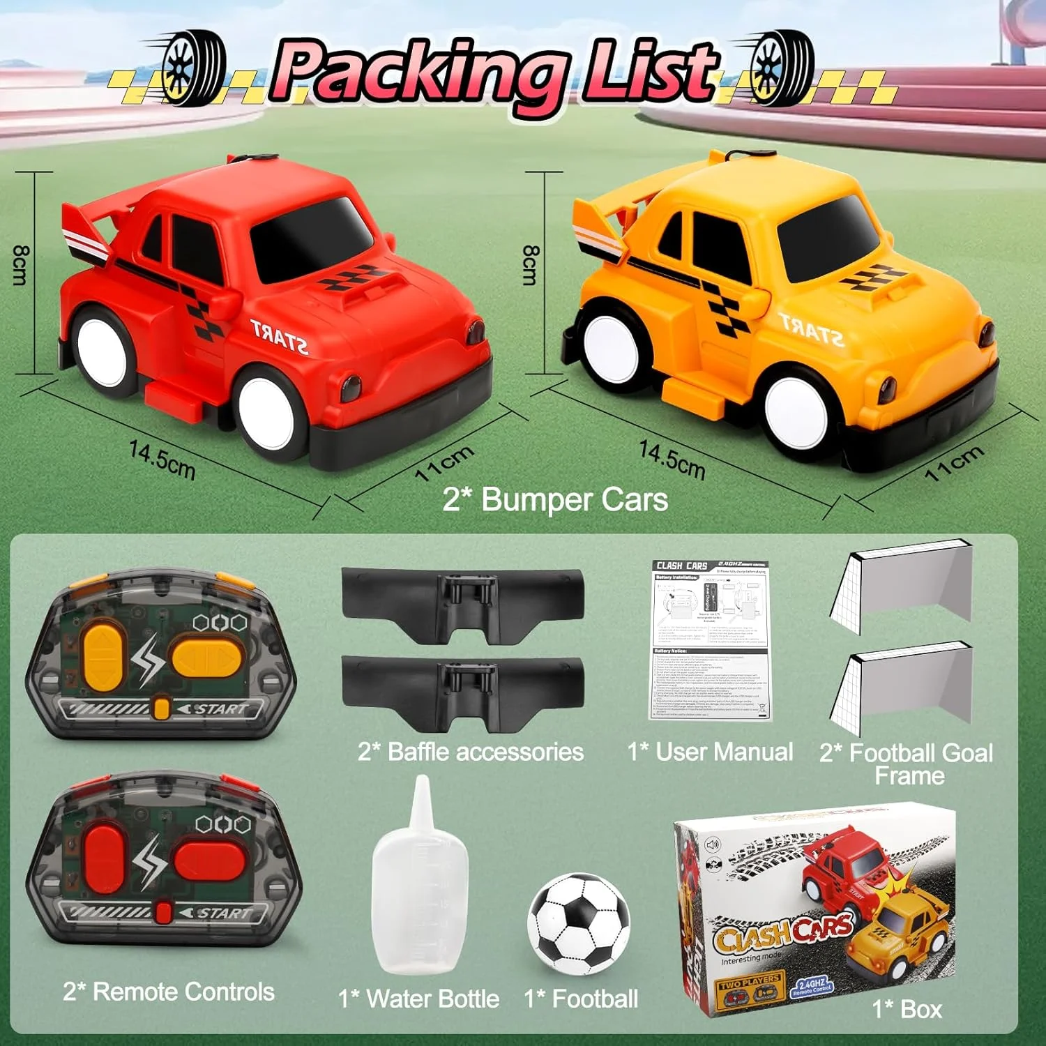 Pack De 2 Coches Teledirigidos De Choque Con Dinosaurio Saltarín – Diversión A Lo Grande Para Niños Y Niñas De 3 A 10 Años