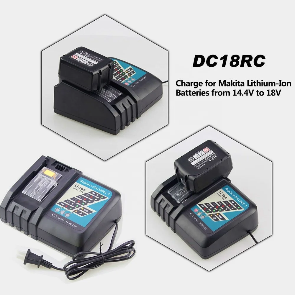 
Зарядное устройство для литий-ионных аккумуляторов DC18RC со светодиодным экраном подходит для литий-ионных аккумуляторов Makita 14,4-18 в BL1830 BL1840 BL1850 BL1815 