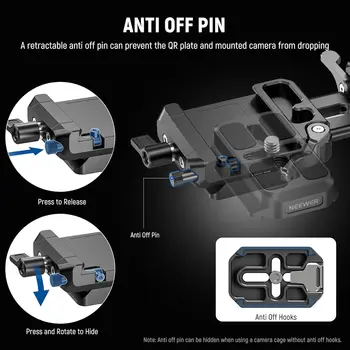 NEEWER V Mount Battery Plate with NATO Rails, Arca Type Baseplate for RS4 Pro RS3 Pro Gimbal, Modular DSLR Camera Video Rig detail image