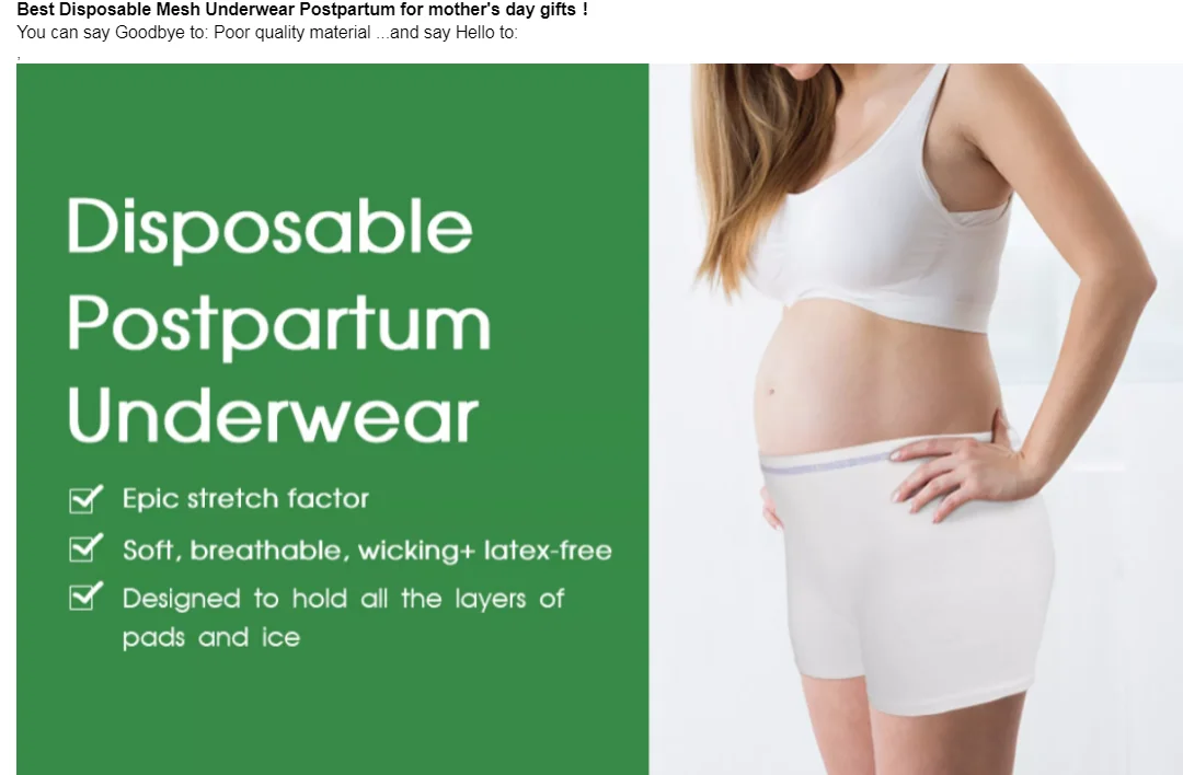 Disposable Seamless and Strong Elastic Hospital Pregnant Mom