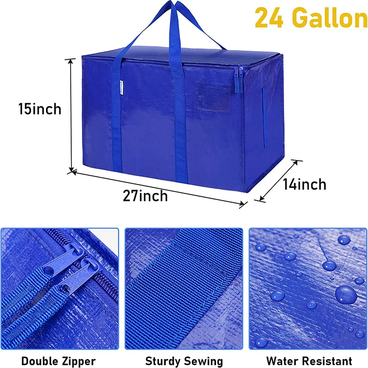 Factory Supply Custom pp Woven Storage Bag Shopping Packaging 145g pp Woven Moving Bag