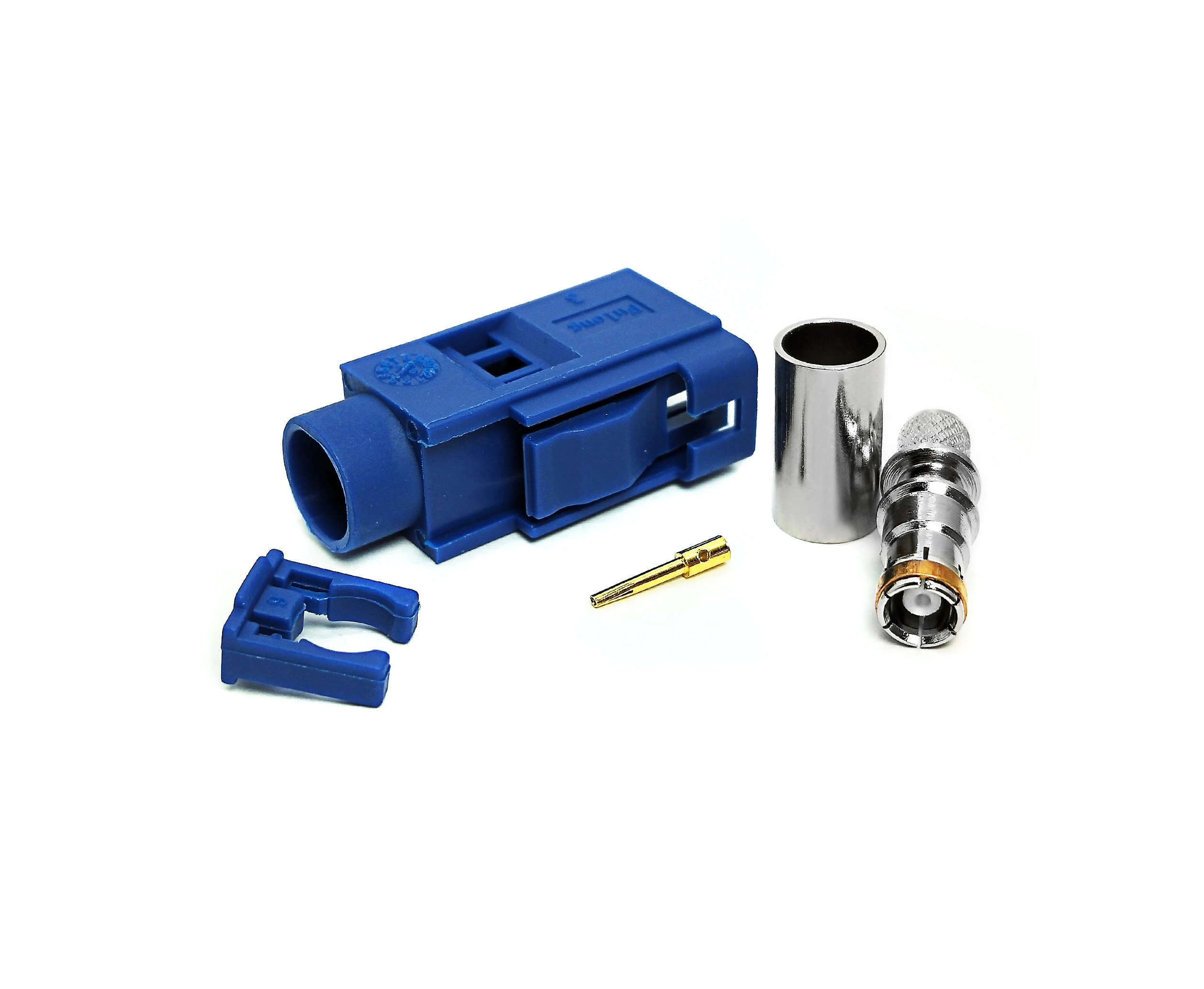 RF Coaxial SMB Female Jack blue fakra Crimp Straight Connector for rg58  Cable Fakra manufacture