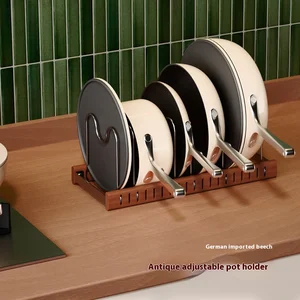 Adjustable Kitchen Rack for Countertop Cabinet Multi-Functional Pot Lid ,Dinnerware Storage Holder