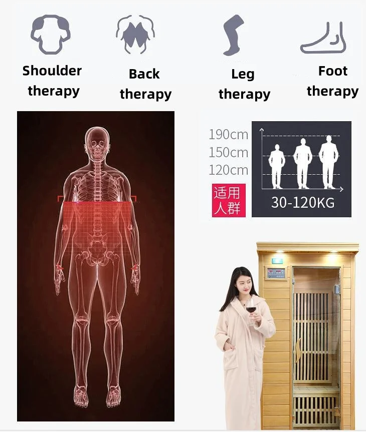 Modern Design Mini Infrared Sauna Room Solid Hemlock Wood Indoor Massage Hidden Cam for Apartment Use