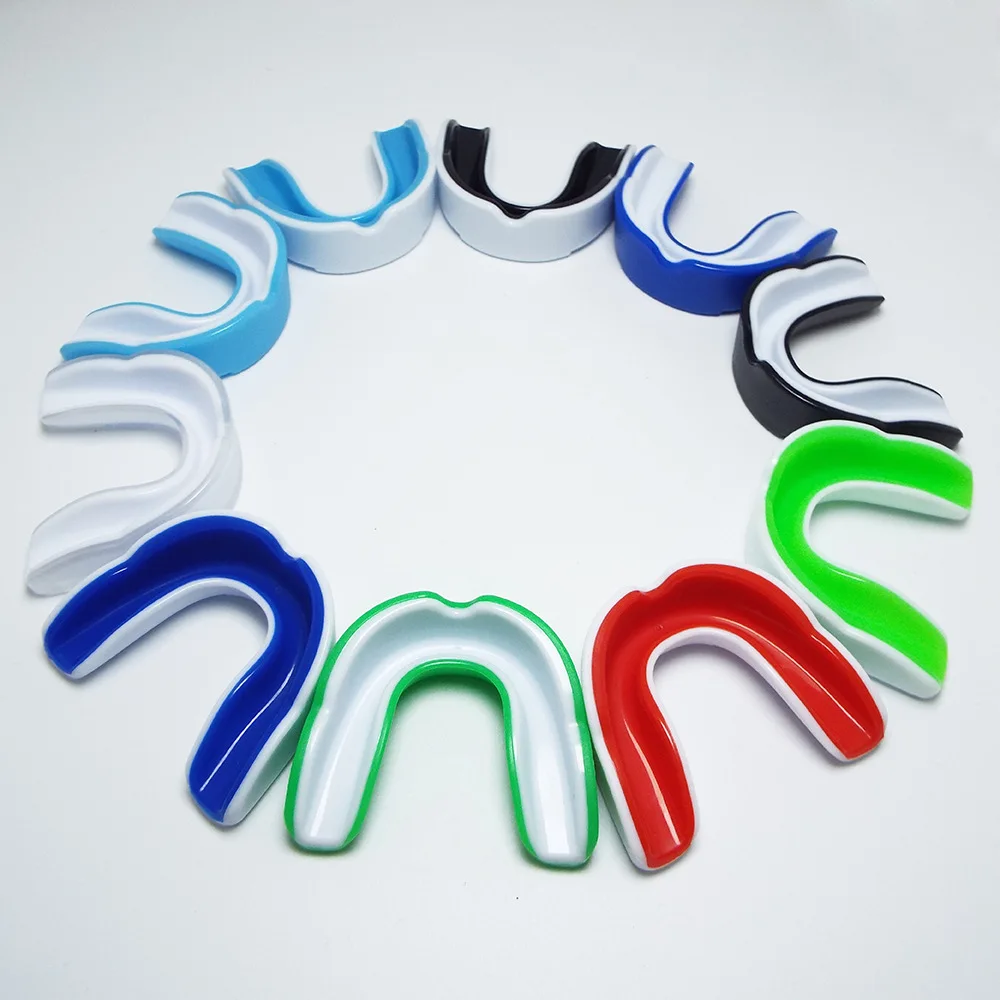Wholesale high quality boxing basketball soccer sports double colors food grade EVA teeth protect braces
