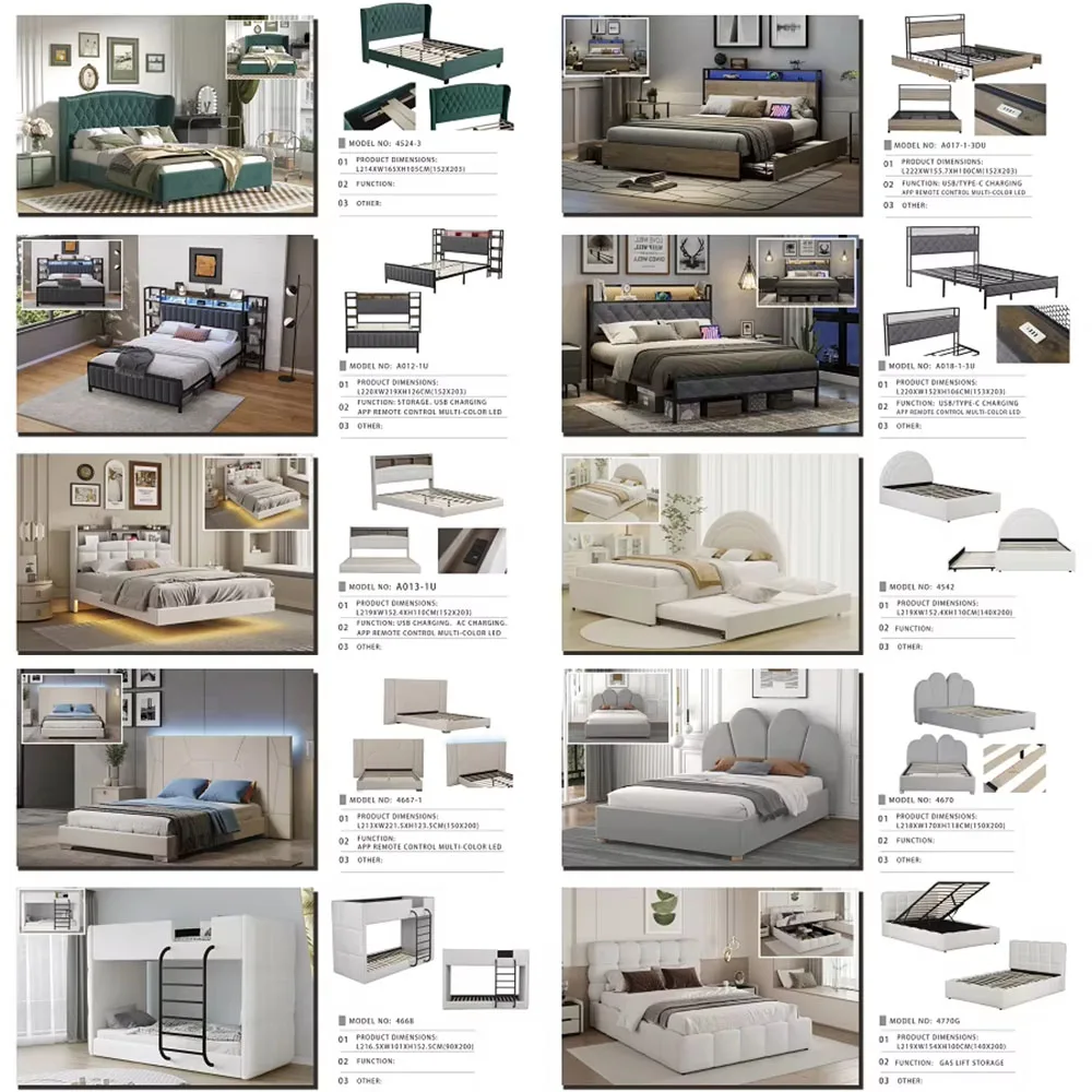 Willsoon Custom Modern Design Double King Size Ottoman Storage Fabric Bed Soft Wooden Frame Bedroom Furniture Supplier