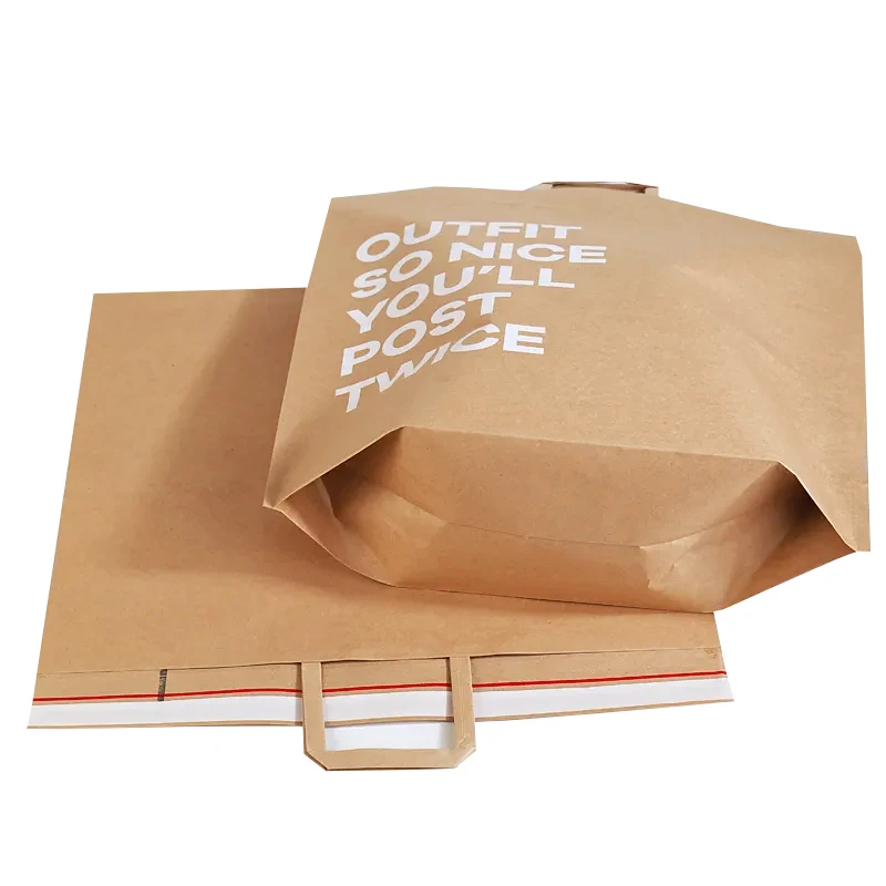 Kraft Paper Poly Envelopes Mailer Self Seal Recyclable/Reusable Packaging Kraft Paper Envelopes Mailing for T-shirt Clothing Bag