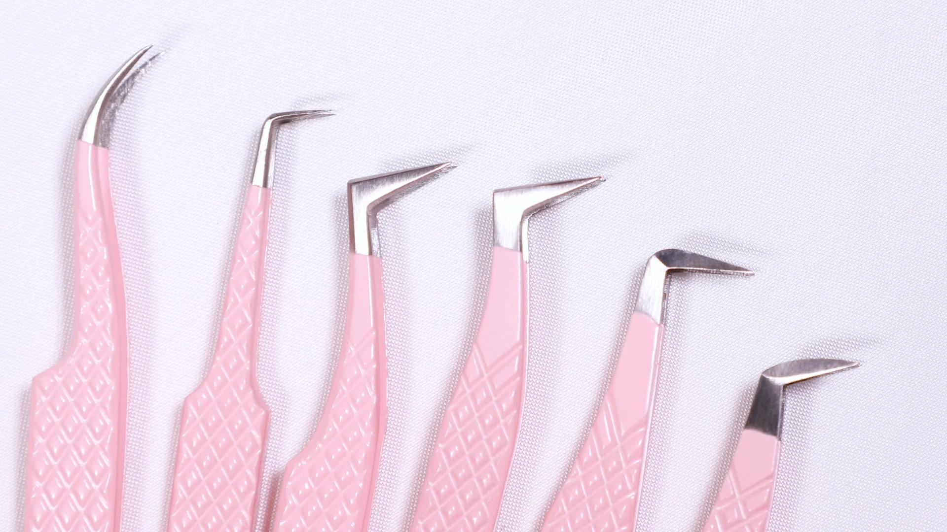 Print Logo Fiber Tip Eyelash Tweezers 45 75 90 Degree Nano Grip