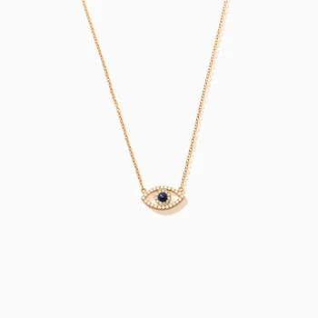 RFJEWEL Sterling Silver Devil Eyes Zircon Simple Fashion Trend Necklace