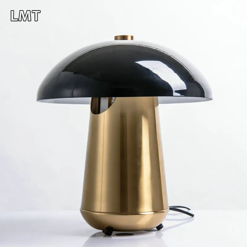 Nordic Modern Mushroom Shape Table Lamps Restaurant Decorative Desk Lamp Home Decor Black Gold Luxury Hotel Bedside Table Lamp