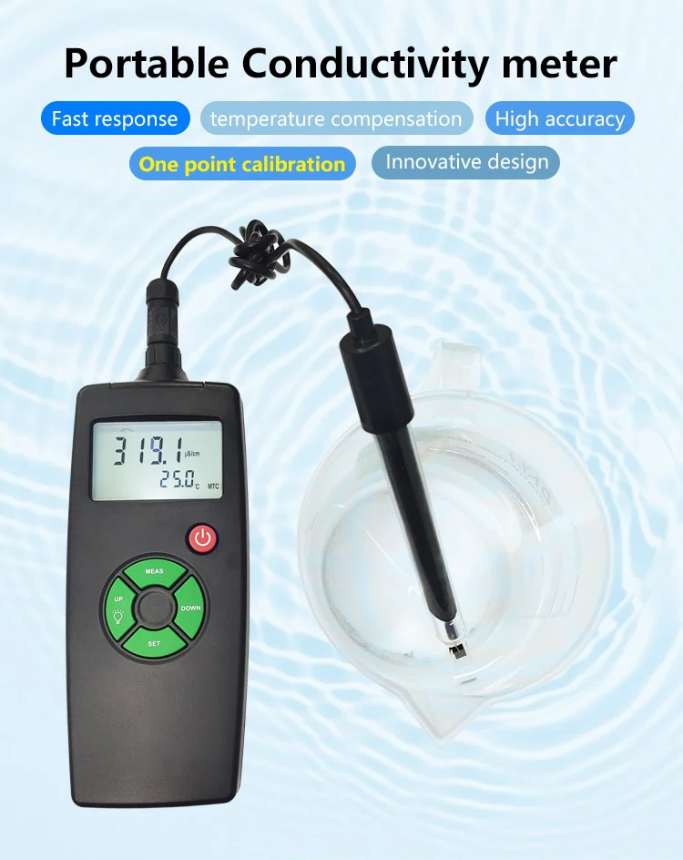 TDS And Salinity Meter Price Portable PH Conductivity Salinity Temp Meter With Probe