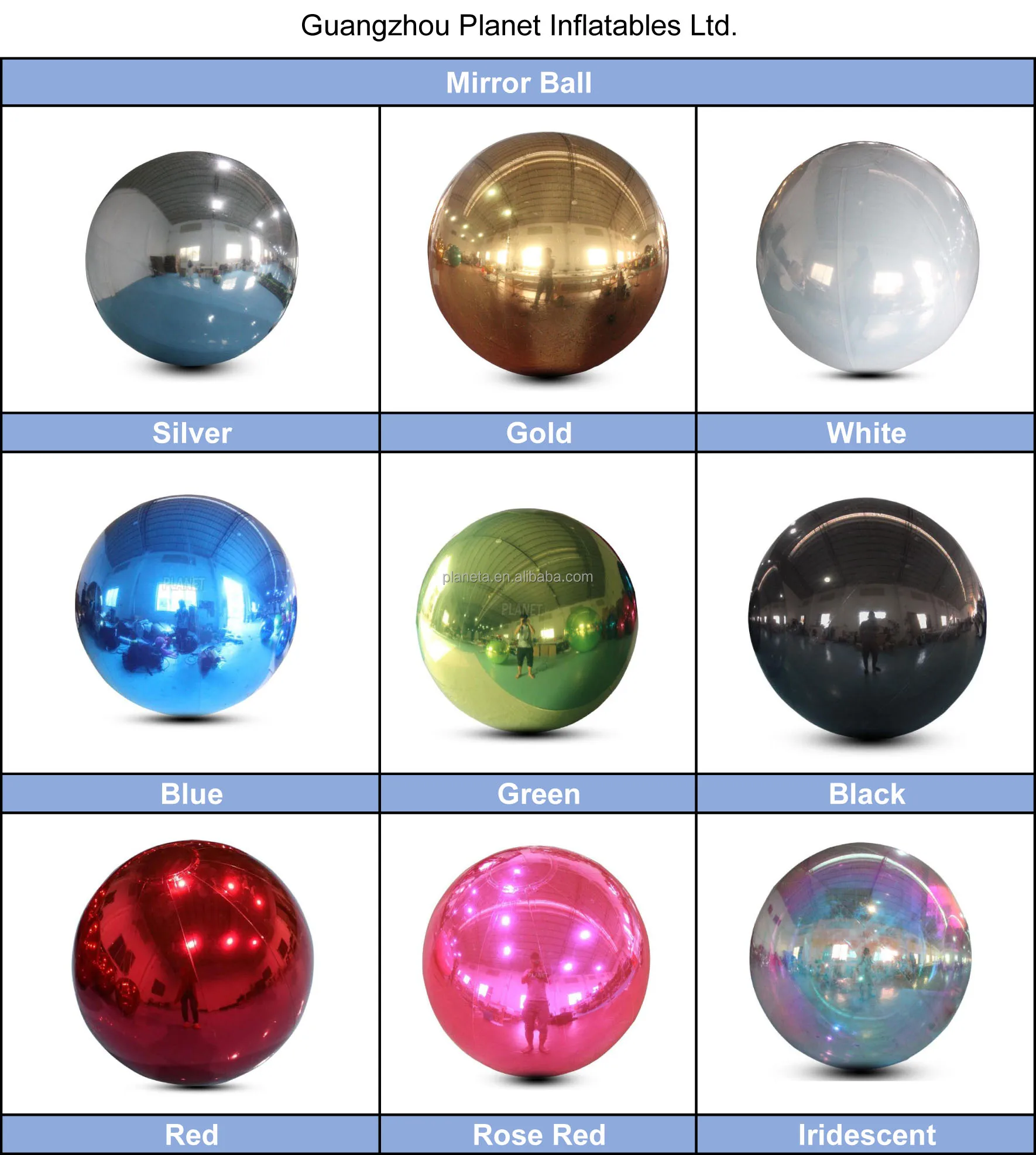 High Quality Double Layer Reflective Pvc Inflatable Mirror Ball Balloon