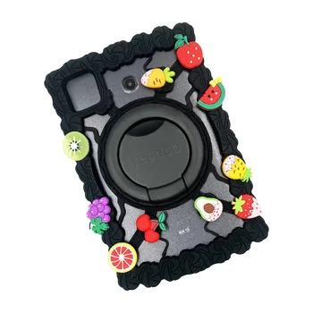 360 Rotating Fruit decorations Kids Stand Holder shockproof Universal silicone Tablet Covers case for 9-11.0 inch