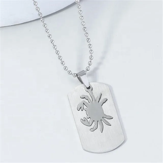 Yiwu Aceon подвеска-символ из нержавеющей стали вырезанная стандартной этикетки матовая полированная бирка-краб для собак