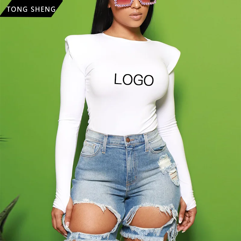 Wholesale Womens Sexy Solid Color Bodysuits For Women Custom Logo Long