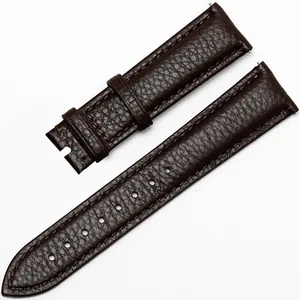 Factory Wholesale Lychee Pattern Watch Strap Genuine Leather Soft Double-sided First Layer Cowhide Strap Breathable Switch Ear