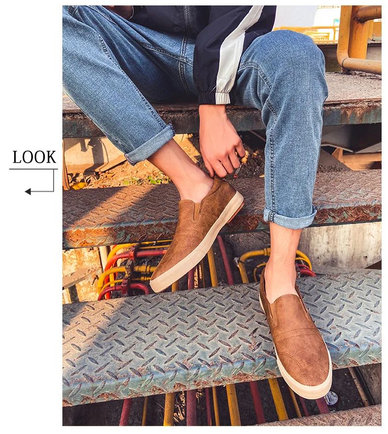 New Spring Leather Men's Casual Shoes Large Size 45 Men Shoes Outdoor Comfortable Sports Shoes Men Loafer