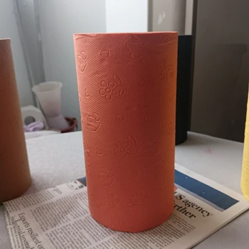 High Quality 2Ply Eco-friendly OEM Printed Embossed  Colored Kitchen Towel Paper Customized Kitchen Paper Roll