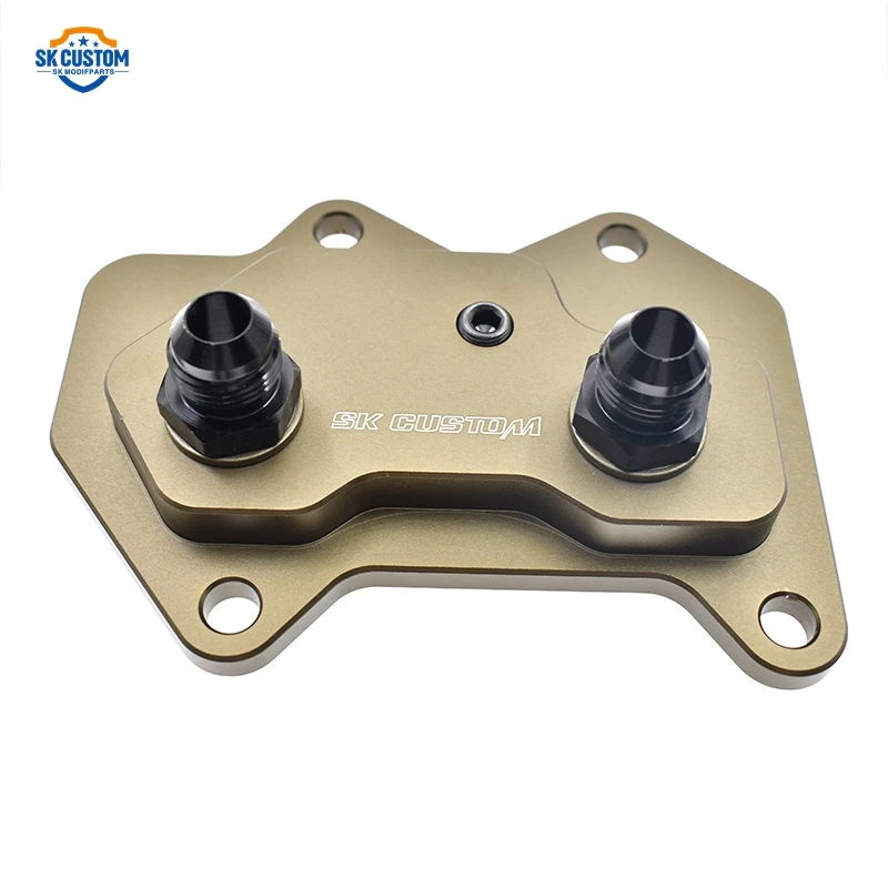 SK Custom Aluminum EA113 Engine Oil Cooler Adapter Plates For Volkswagen Golf-R MK5 MK6 2.0T