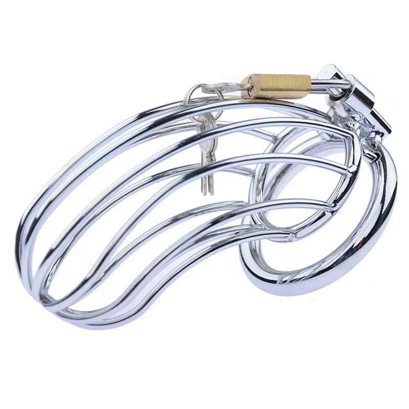 Free Custom Box - 40/45/50Mm Male Chastity Device Belt Stainless Steel Metal Cage Restraint Penis Sex Toys Penis Cock Ring