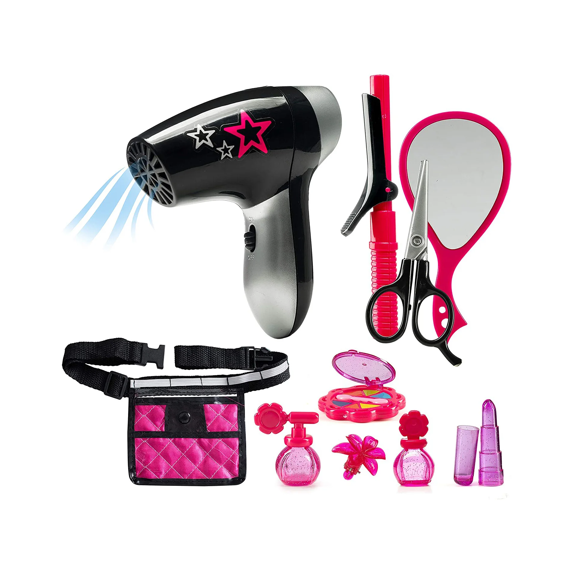 Beauty Stylist Set Complete Play Pretend Hair Salon Station Gift Play Set  For Girls With Toy Blow Dryer Curler Scissors - Buy Styling Head Doll For  Girls,Play Pretend Hair Salon Station,Gift Play
