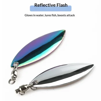 Bearing Rotating Ring Willow Leaf Noise Iron 50-Piece Sequin Lure Leech Worm Frog VIB Reflective Fish-Attracting Plate Fishing – Soft Lure – view 3
