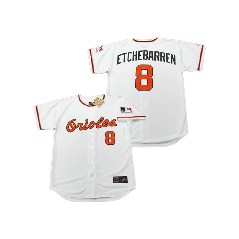 Wholesale Men's Baltimore 7 MARK BELANGER 8 ANDY ETCHEBARREN 8 CAL RIPKEN 9  BRADY ANDERSON Throwback baseball jersey Stitched S-5XL From m.