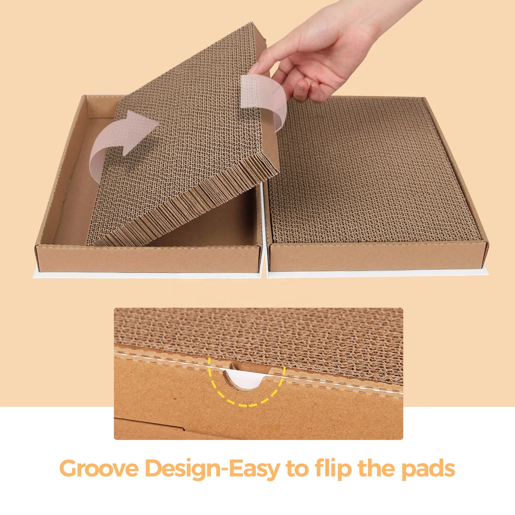 2023 Book Shape Foldable Recycled Corrugated Cardboard Cat Scratcher Delux Cat Scratching Post Lounge Bed House Sofa protection