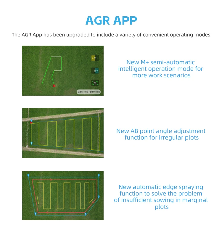 AGR B70 70L Agriculture Drone, AGR APP has been upgraded to include a variety of convenient operating modes . new