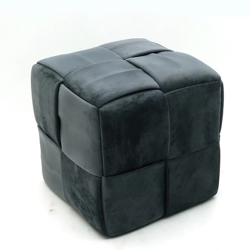 Customized Storage Ottoman Pouf Foot Rest Stool Chair Velvet Fabric Tufted Chesterfield Pouf Ottoman Foot Stool